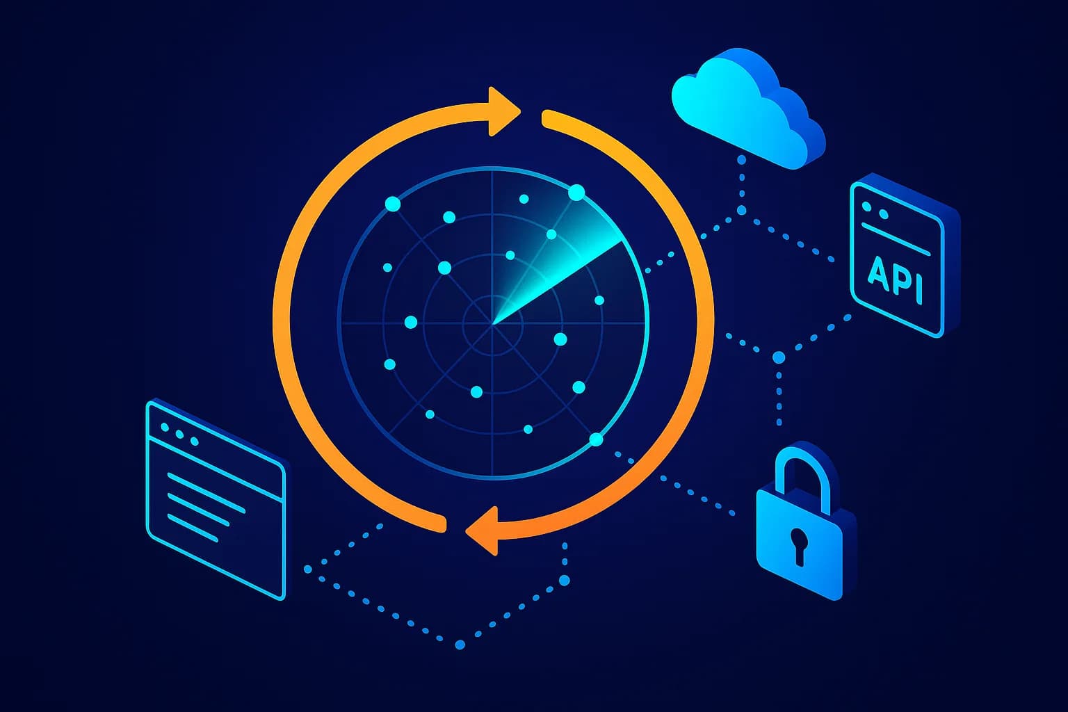 Continuous penetration testing platform command center continuously scanning web apps, APIs and cloud nodes around the clock